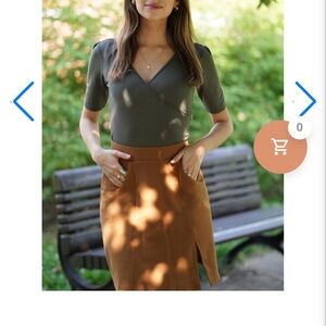 Meemoza a line photo skirt. Cognac colour.